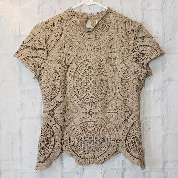 ULTRA PINK Cap Sleeve Lace/Crochet Top - Picture 1 of 10